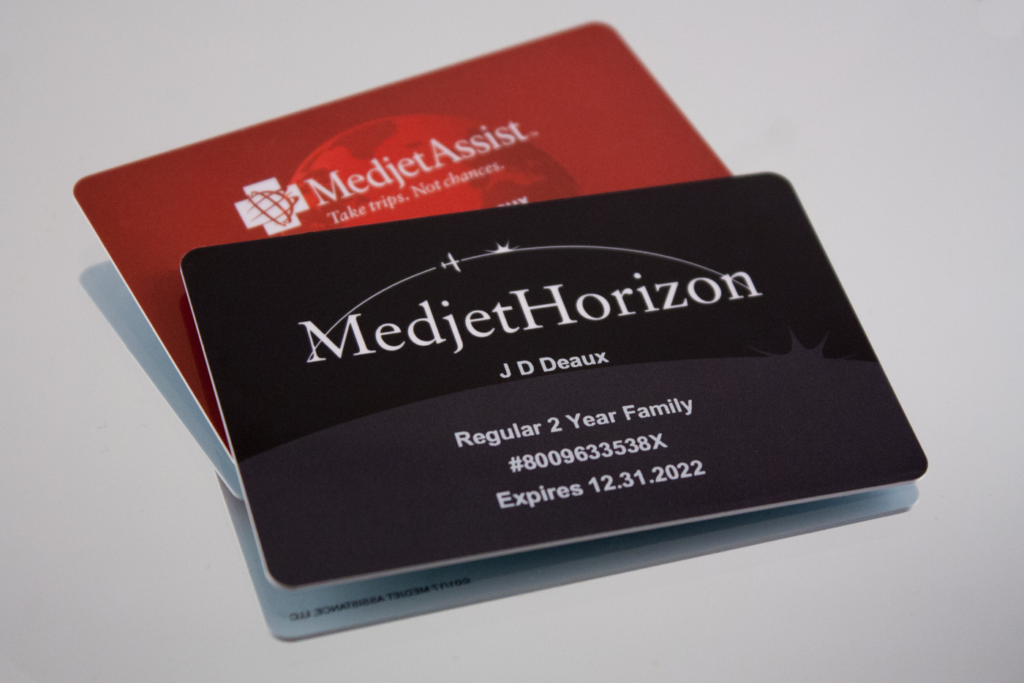 Medjet emergency medical transport membership cards