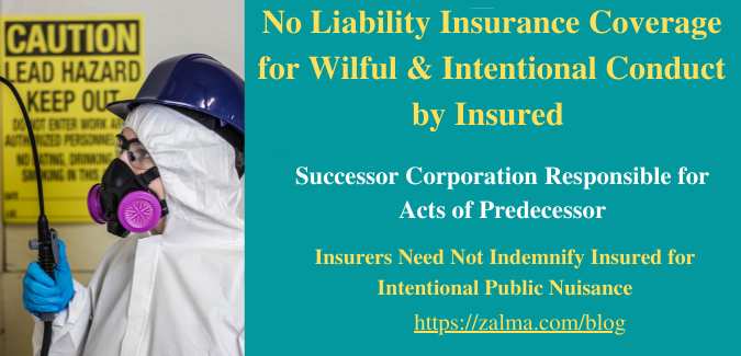 No Liability Insurance Coverage for Wilful & Intentional Conduct by Insured