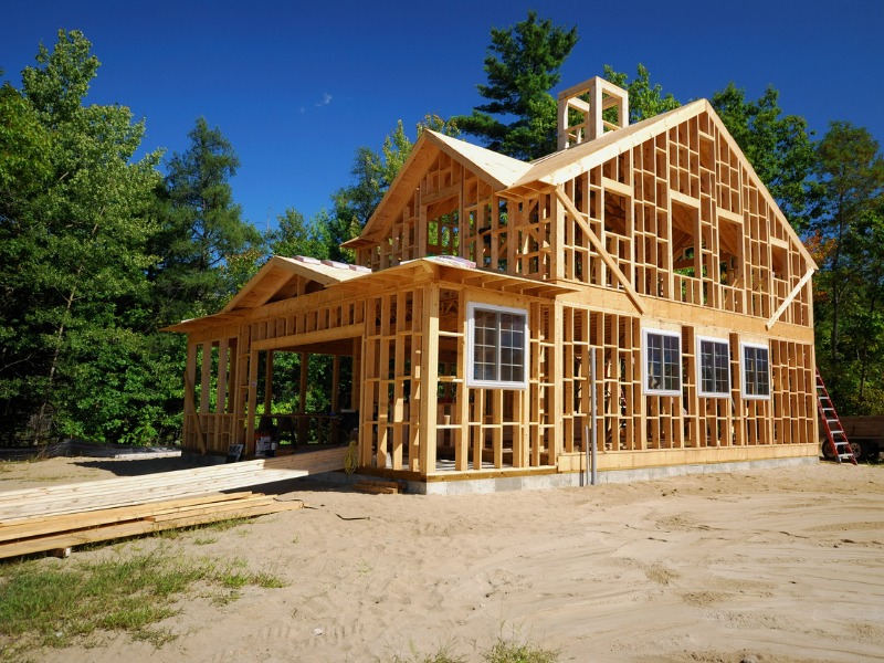 House framed in new lumber while under construction