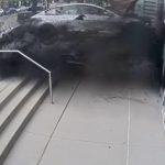 Speeding Tesla crashes, gets airborne through Columbus convention center entrance