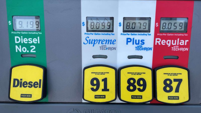 Gasoline demand falters with average price on brink of $5/gallon