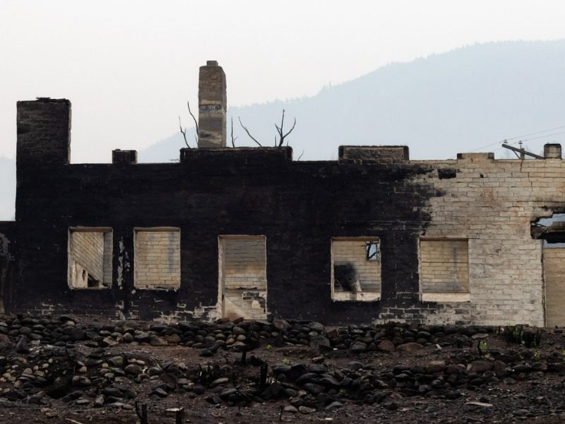 Burned out buildings in Lytton, B.C.