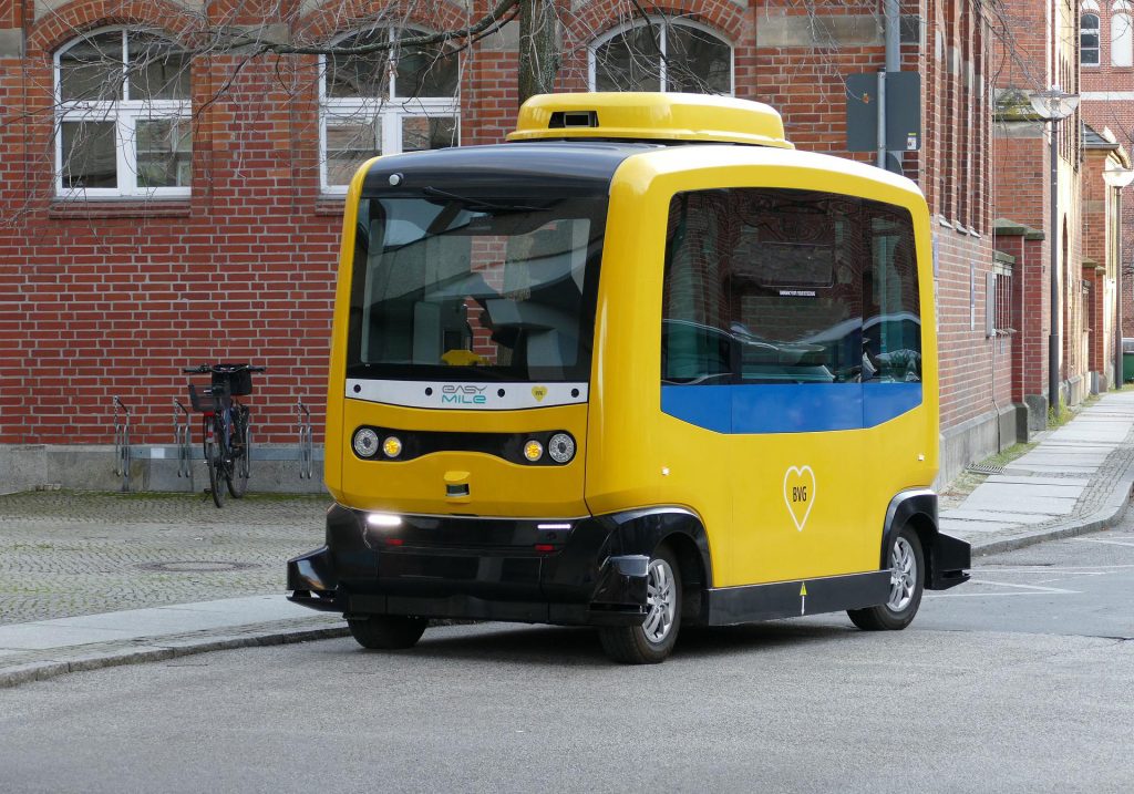 Futuristic Driverless Taxi Vehicle