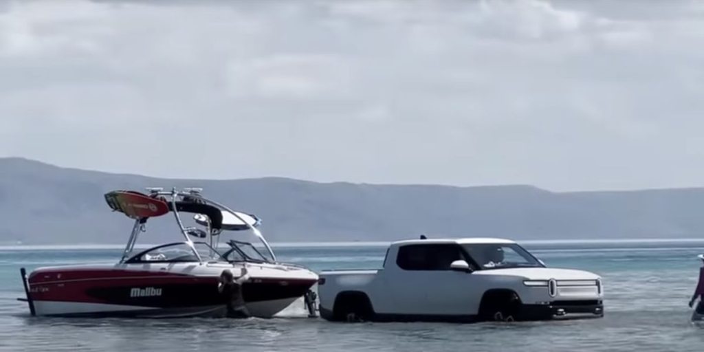 Watch This Rivian R1T Drive Right into a Lake