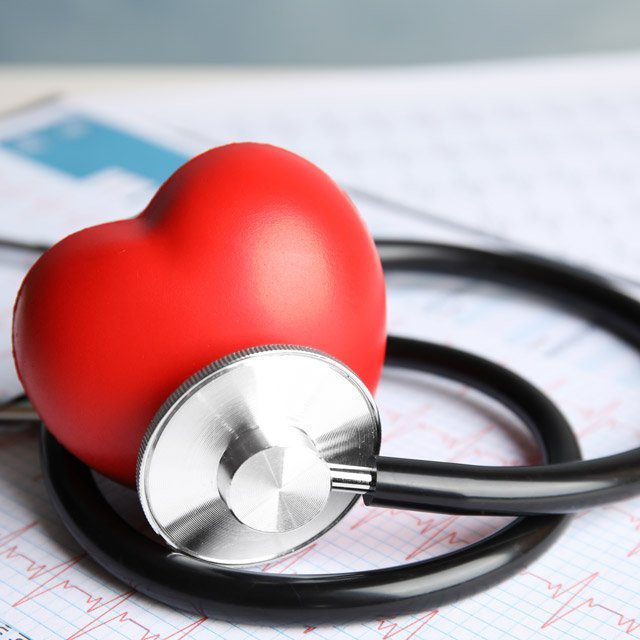 A stethoscope with a heart