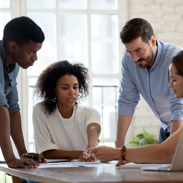 Advisors in a an office meeting