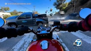 Video shows horrific crash from the POV of a motorcyclist lucky to survive it