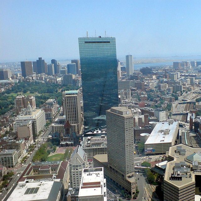 An aerial view of Boston; public domain - https://commons.wikimedia.org/wiki/File:Boston_Luftblick.JPG