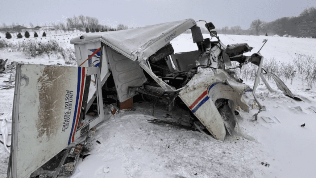 USPS Driver Survives Head-On Collision With Semi Truck