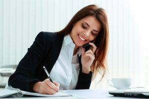 woman reviewing legal documents