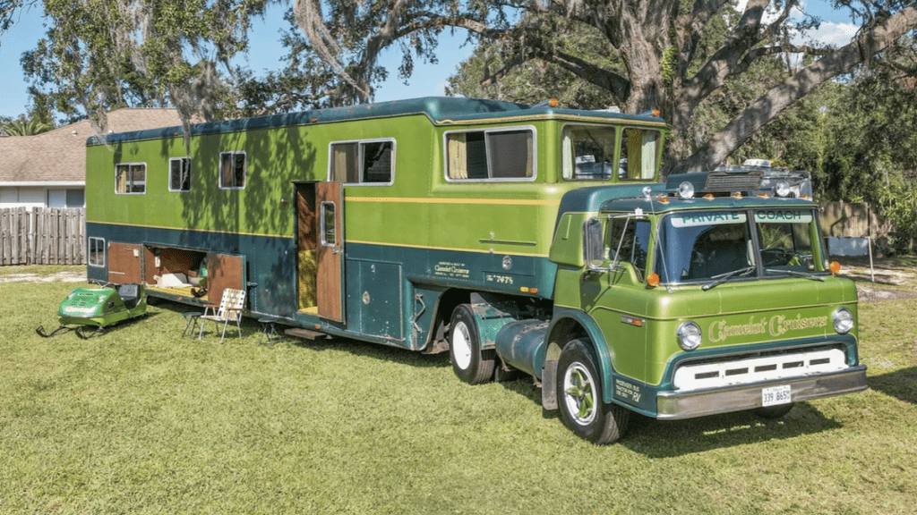 You Have to See the Inside of This '70s Tractor-Trailer Motorhome