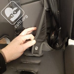 Unsnapping the seat pad of the Graco SlimFit3 LX