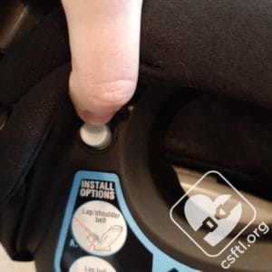 Anti Rebound Bar / Cup Holder release button on Graco SlimFit3 LX