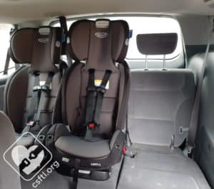 Two Graco SlimFit3 LX seats installed in a 2007 Honda Odyssey third row