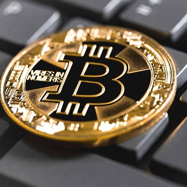 Bitcoin on a keyboard