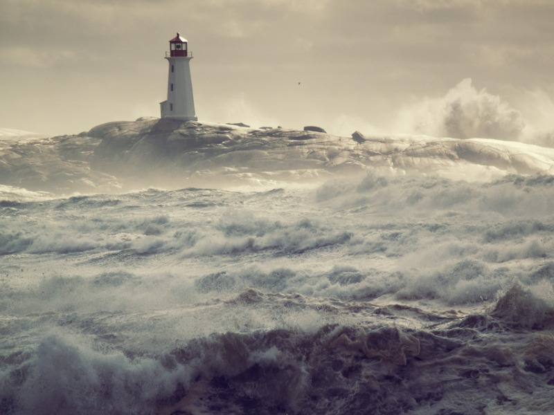 Lighthouse in a hurricane