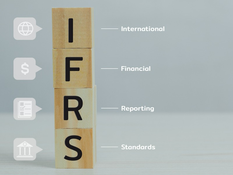 Wooden cubes spelling out International Financial Reporting Standards