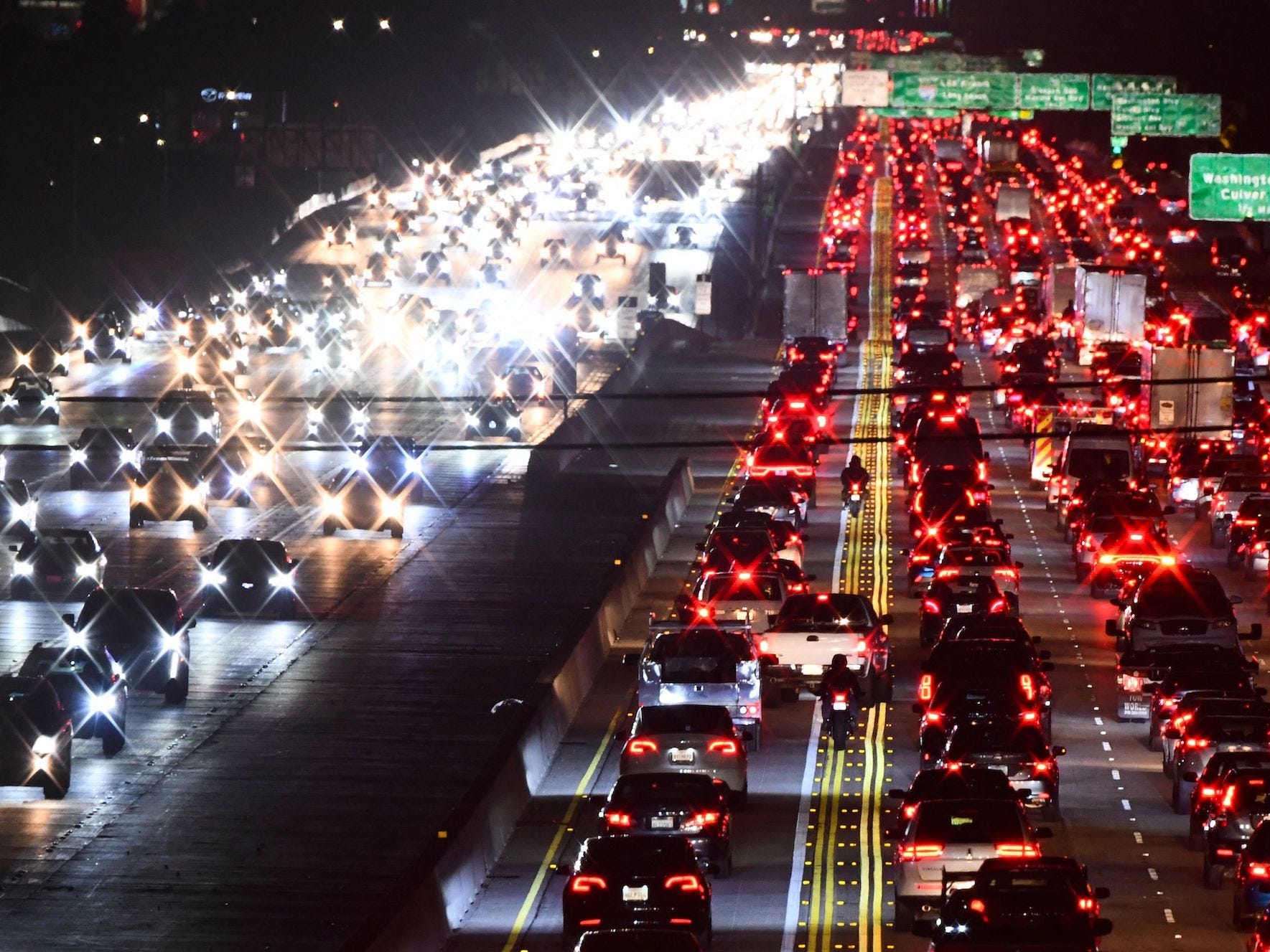The 405 Freeway in California during rush hour traffic.