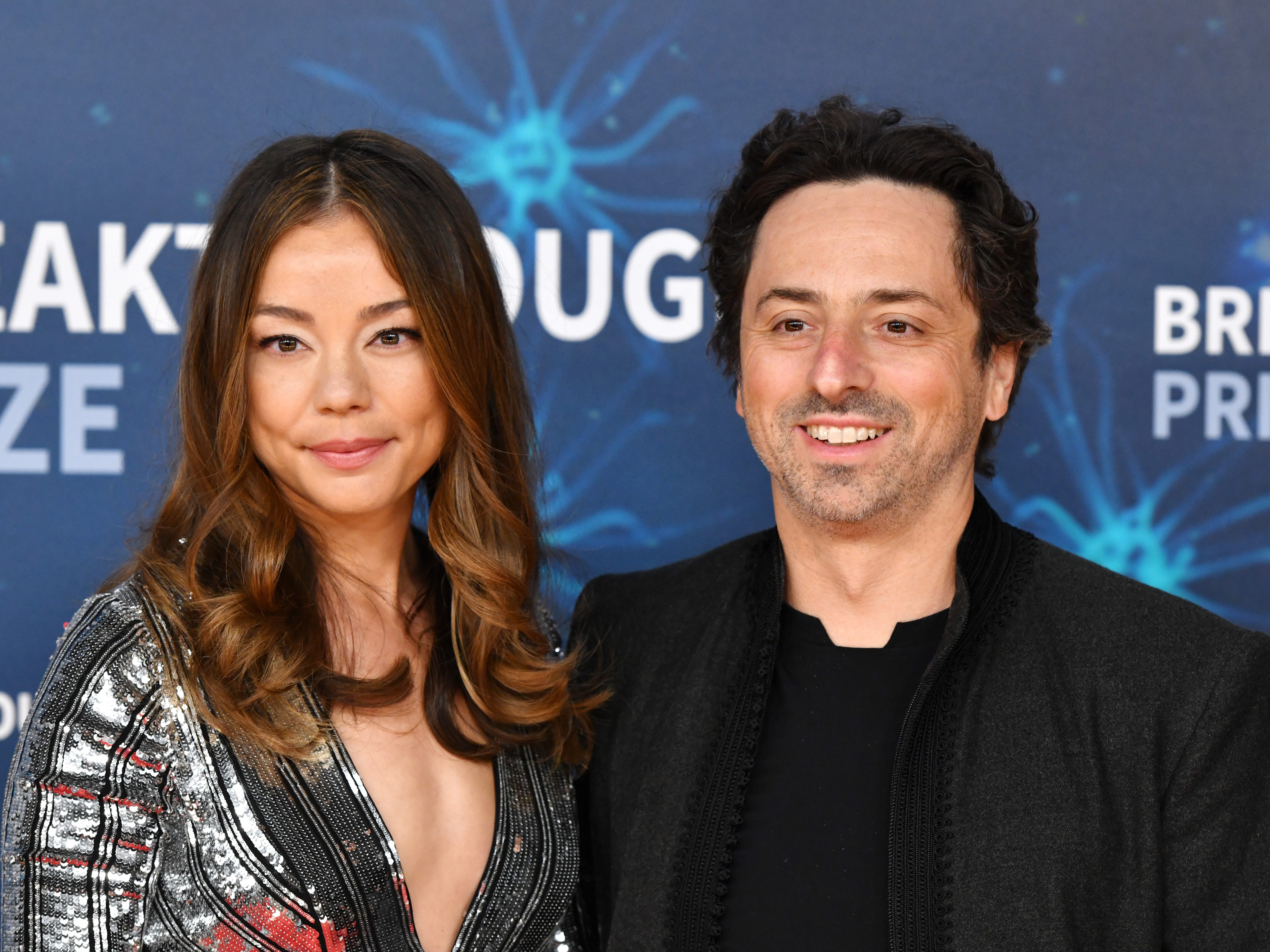 Nicole Shanahan (left) and Sergey Brin.