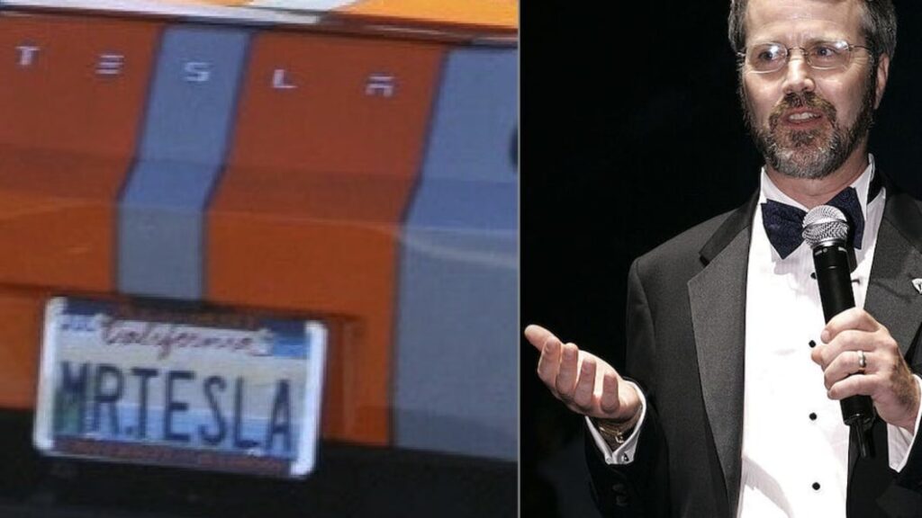See the second car Tesla made: an orange-striped Roadster with 'Mr. Tesla' plates that may be worth more than $200,000