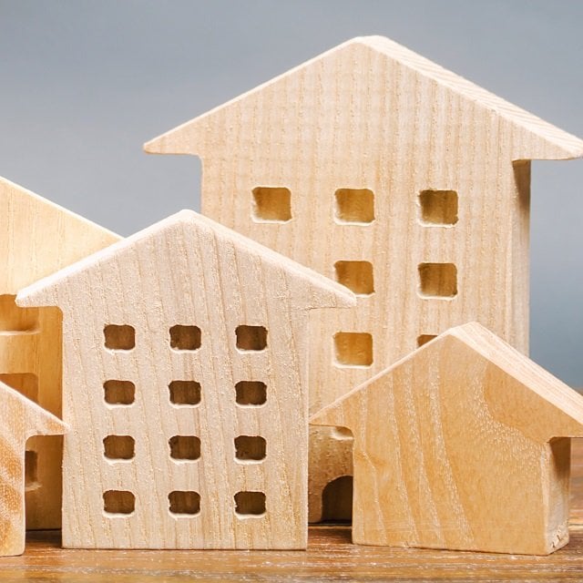 Miniature wooden houses