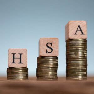 HSA (Health Savings Account) blocks with coins