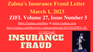 Zalma’s Insurance Fraud Letter – March 1, 2023