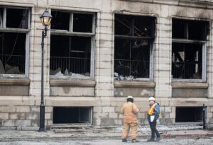 A fire in Old Montreal that gutted a heritage building.