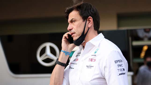 A photo of Toto Wolff at the Abu Dhabi Grand Prix.