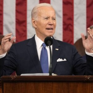President Joe Biden speaks during a State of the Union in Washington, DC, on Tuesday, Feb. 7, 2023. (Photo: Bloomberg)