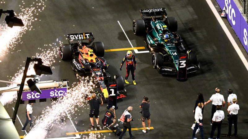 Sergio Perez holds off Max Verstappen's charge to win Saudi Arabian GP