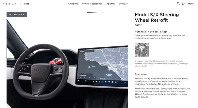 Image for article titled Tesla Will Replace Your Stupid Yoke With a Steering Wheel for $700