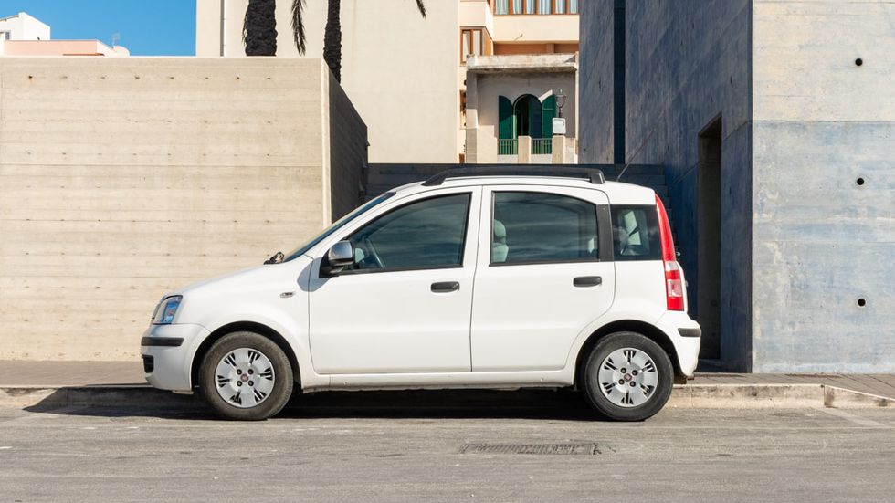 white fiat panda in pandelleria