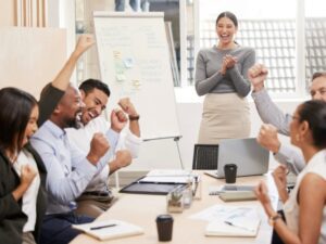 Corporate culture celebrates accomplishments, diversity and teamwork