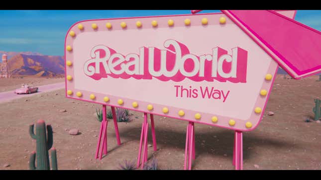 Image for article titled Check Out Margot Robbie's Pink Corvette in the Latest Barbie Movie Trailer