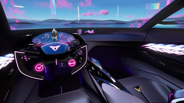 A render of the interior of the Cupra Dark Rebel concept car.