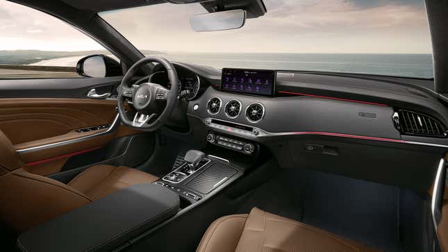 The interior of the Kia Stinger Tribute Edition