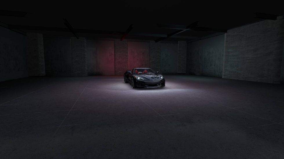 2023 Chevrolet Corvette Z06 configurator graphic 2023 chevrolet corvette z06 configurator graphic wide angle front three quarter view