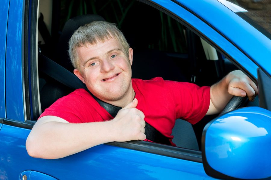 Young driver pictured driving with a disability