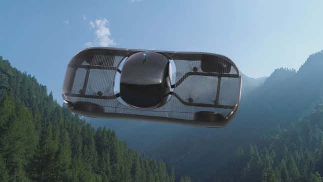 A render of the Alef flying car in the air. 