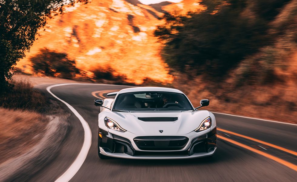 rimac hypercar on the road rimac hypercar on the road