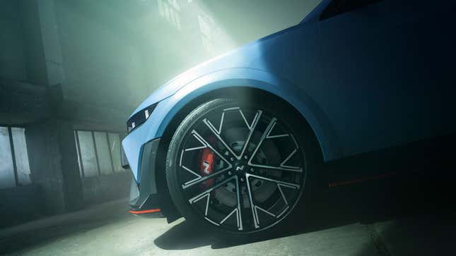 An image of the front wheel on the Hyundai Ioniq 5 N.