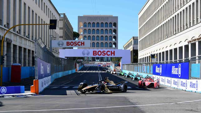 Start of race of Day 2 Rome E-Prix, 5th round of Formula E World Championship in city circuit of Rome, EUR neighborhood Rome, 10 April 2022