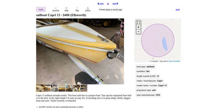 Image for article titled Here's How You Buy A $500 Sailboat And Finally Start Living