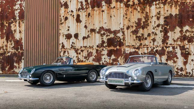 A photo of two Aston Martins from The Little Car Company.