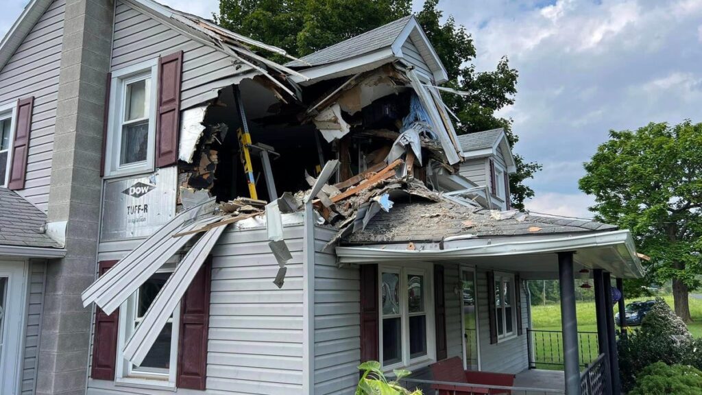 Another Car Has Somehow Ended Up In The Second Story Of A House
