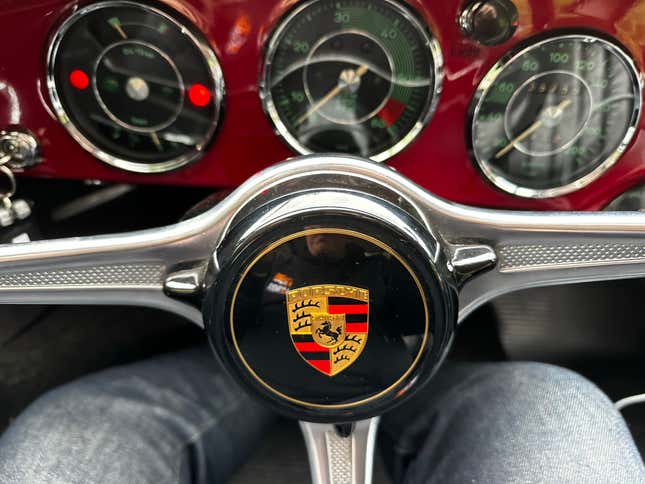 The steering wheel and dash of the 1963 Porsche 356 Super 90 Coupe