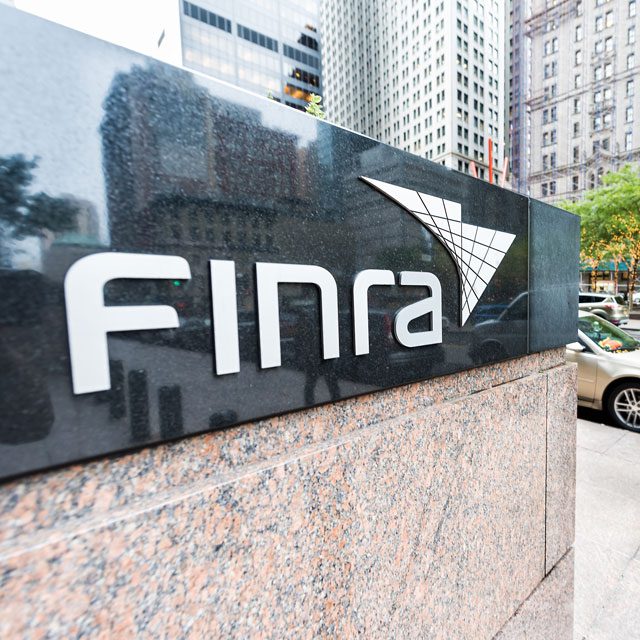 FINRA sign in New York.