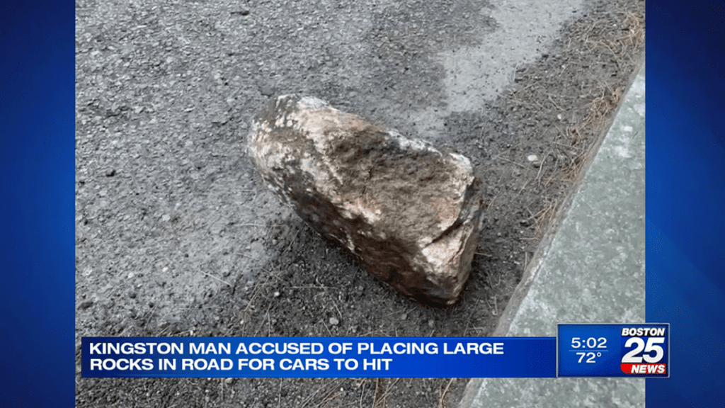 Massachusetts Man Arrested For Dropping Rocks In Middle Of Road So Cars Would Hit Them