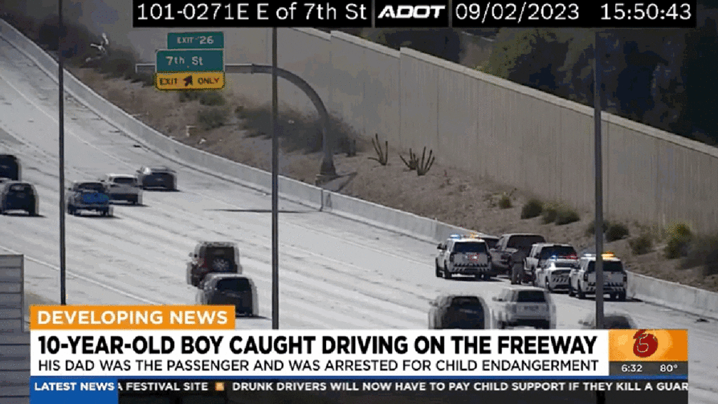 10 Year Old Leads Arizona Police On A Chase With His Father In The Passenger Seat